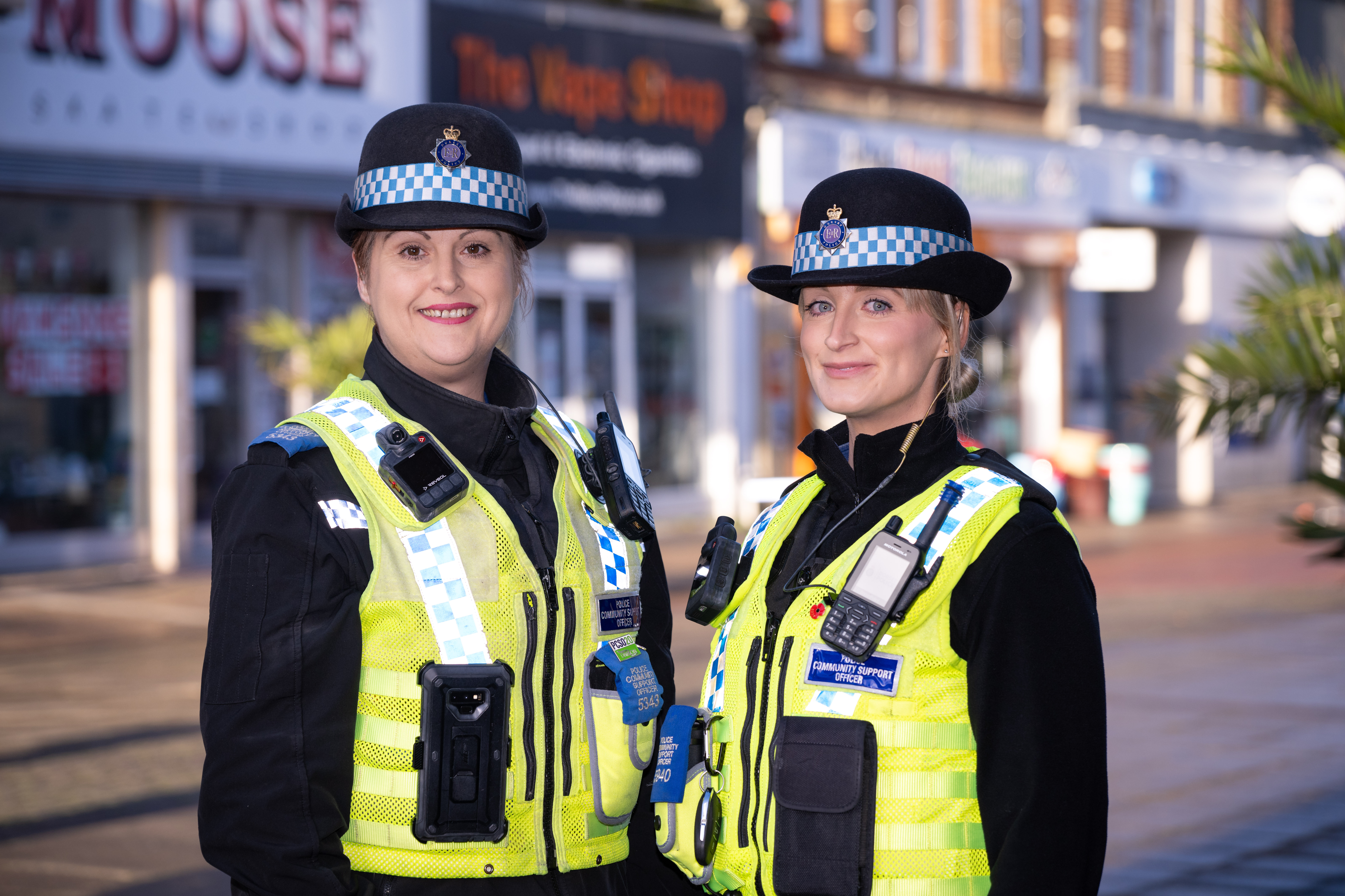 PCSO talking to a member of staff
