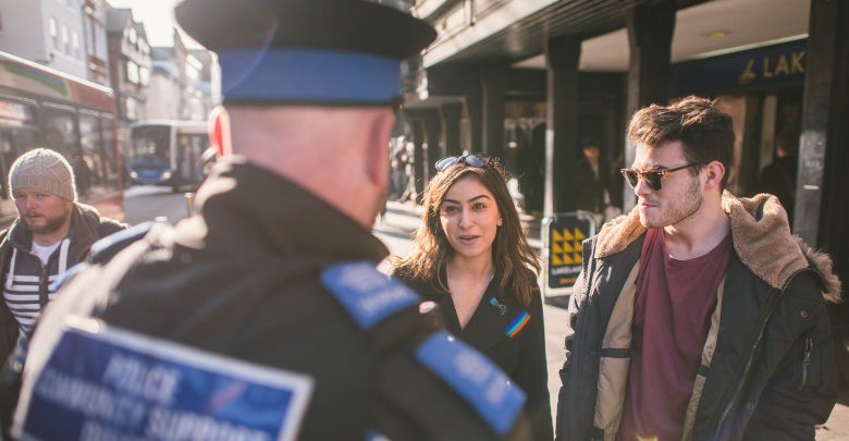 PCSO's talking to members of the public