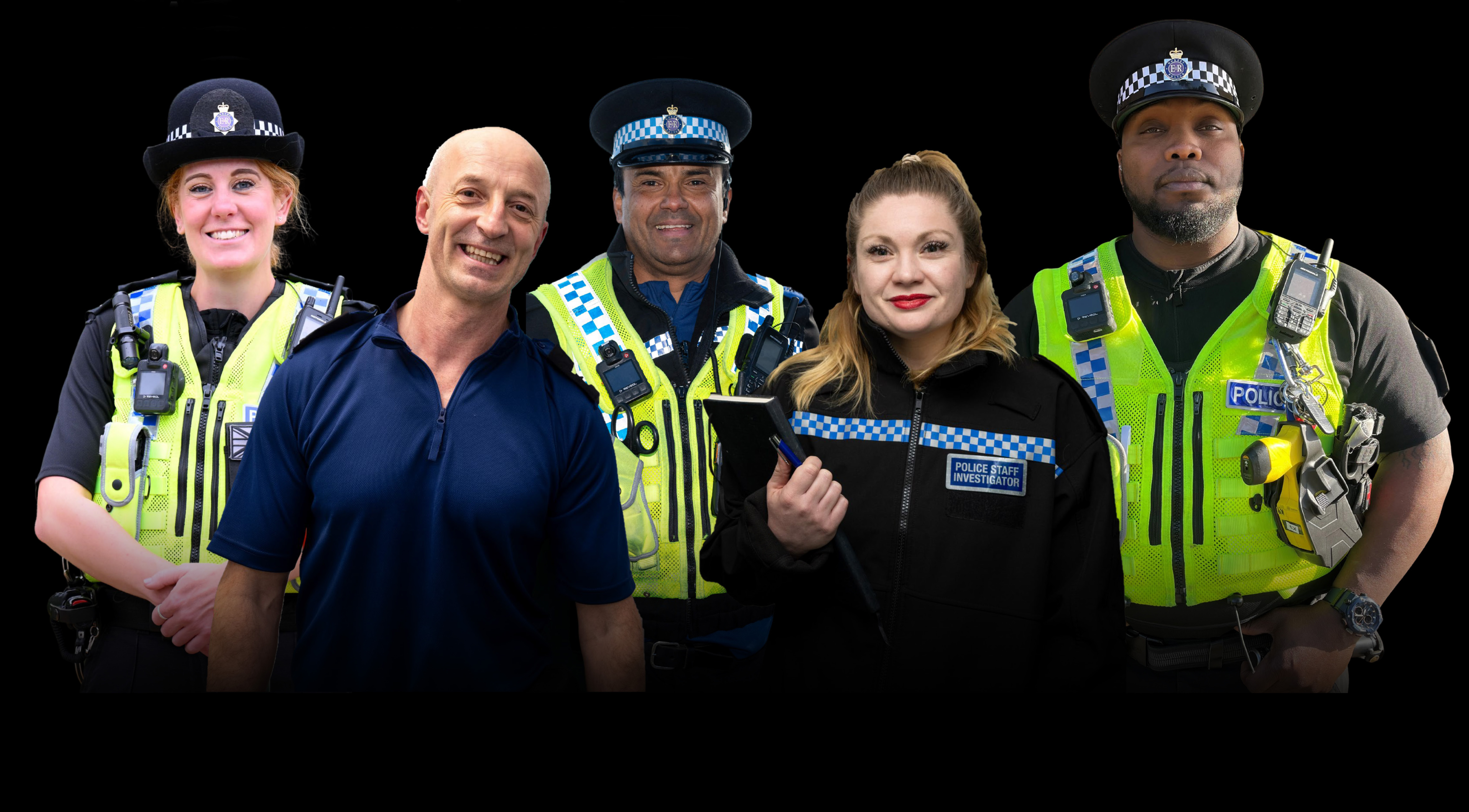 mixed group off police officers and staff